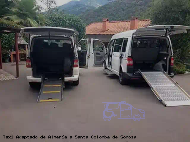 Taxi accesible de Santa Colomba de Somoza a Almería